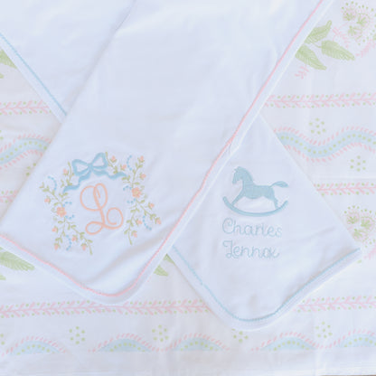 Picot-Trimmed Receiving Blanket