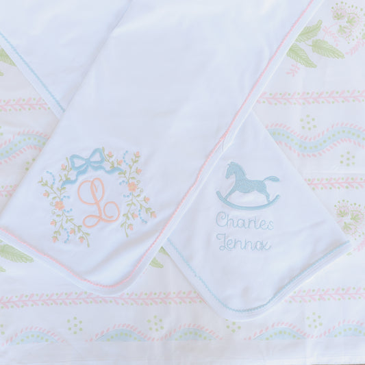 Picot-Trimmed Receiving Blanket