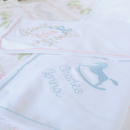 Picot-Trimmed Receiving Blanket